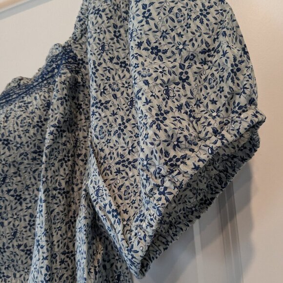 Madewell Jeanette Florentine Floral Top Size 4X Cropped Puff-Sleeve Cotton NWT - Picture 7 of 15